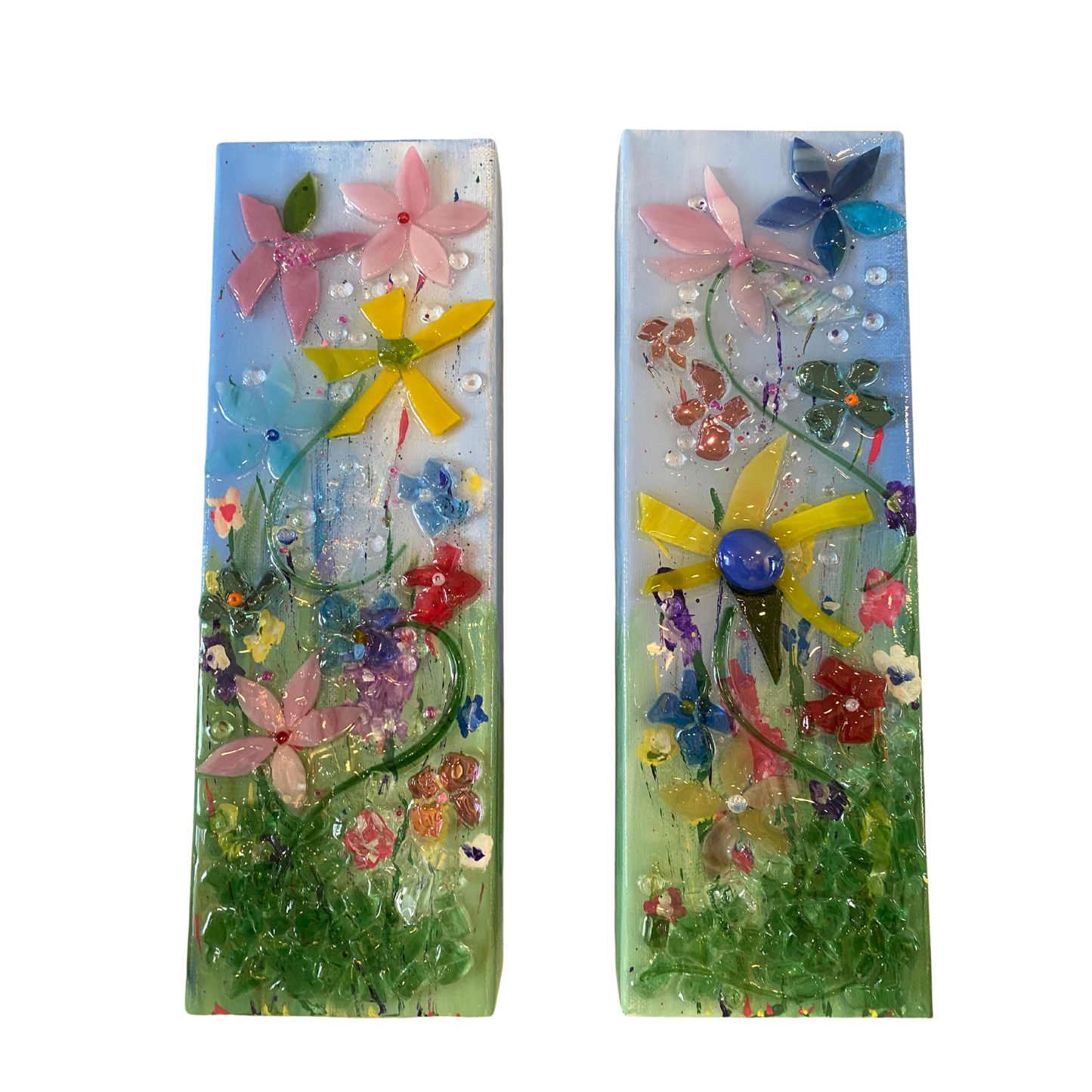 Whimsical Floral Glass Set Outdoor in Spring