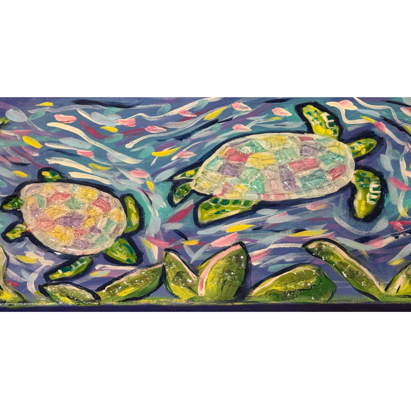 sea turtles painting coastal