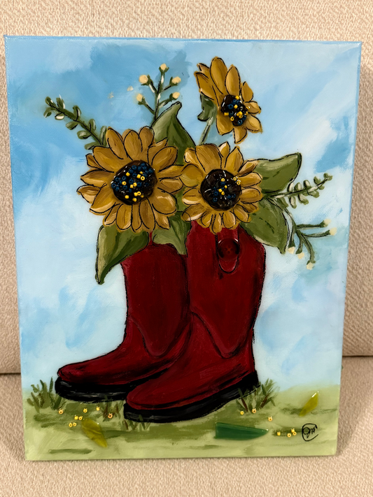 Rainboots and Sunflowers